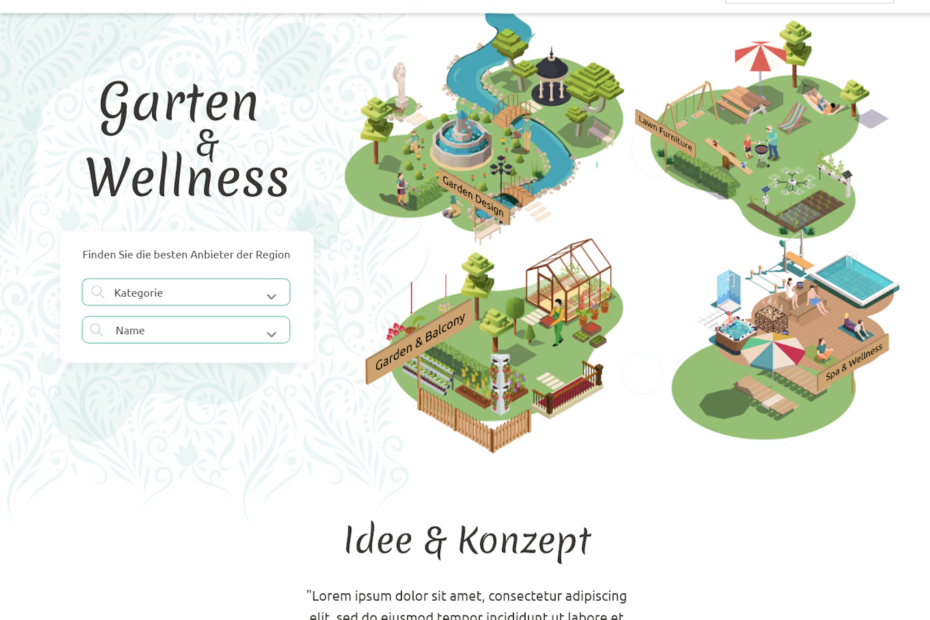 Screenshot Digital Marketplace Garden Wellness